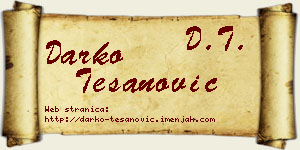 Darko Tešanović vizit kartica